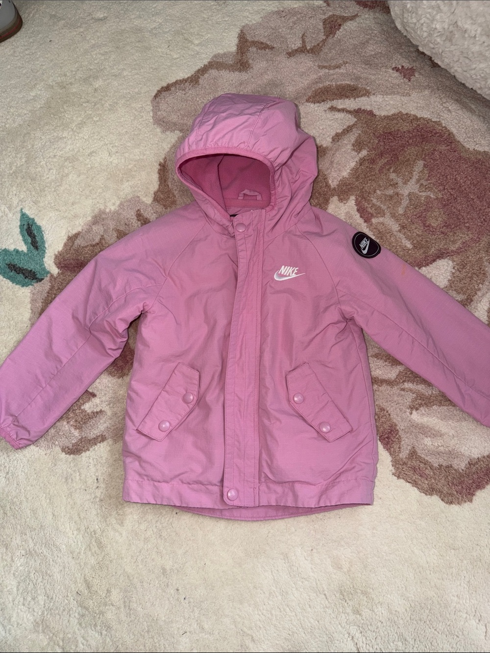 Nike Girls Light Pink Hooded Coat